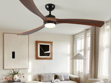 Solid Wood Ceiling Fan With Lights And Remote Control Indoor Outdoor Ceiling Fan 3 Wooden Blades Modern Ceiling Fan For Porch Living Room Bedroom