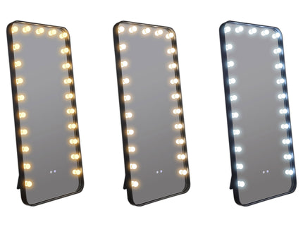 Villancourt - LED Standing Mirror With Speakers - Black
