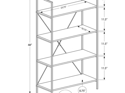 Bookshelf, Bookcase, 4 Tier, Office, Bedroom, Contemporary, Modern