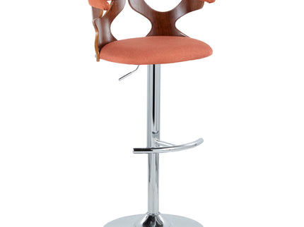 Gardenia - Mid Century Modern Adjustable Barstool With Swivel With Rounded T Footrest (Set of 2)