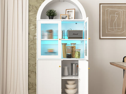 Modern Tech Inspired Dome Cabinet With LED Lighting
