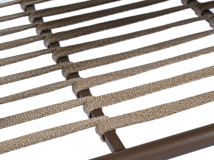 4 Piece Outdoor Patio Furniture Set, Metal Chairs With Woven Rope U Shaped Backrest