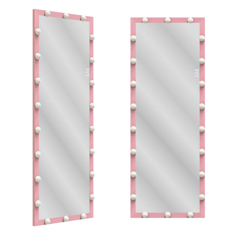 Full Length Mirror With Lights Full Body Vanity Mirror With 3 Color Modes Lighted Standing Floor Mirror For Dressing Room Bedroom Wall Mounted Touch Control