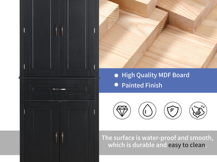 Bathroom Storage Cabinet With Doors And Drawer, Adjustable Shelf