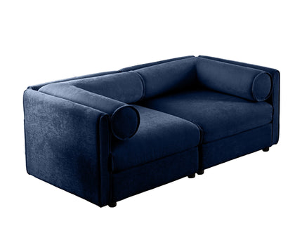 Stylish Sofa With Storage Seat And Cylindrical Backrest