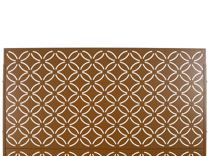Freestanding Decorative Privacy Screen For Deck Balcony Patio, Metal Privacy - Brown