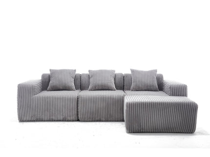 L - Shape Modern Minimalist Modular Sectional Sofa, Upholstered Cloud Couch With Deep Seats