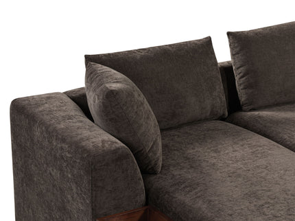 Modern L Shaped Sectional Sofa With Upholstery And Wooden Storage