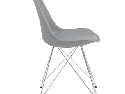 Padded Side Chair And Soft Upholstered Seat (Set of 2) - Gray