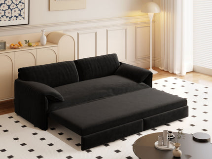 Pull Out 3 In 1 Convertible Sleeper Sofa With Side Storage, Multi Functional