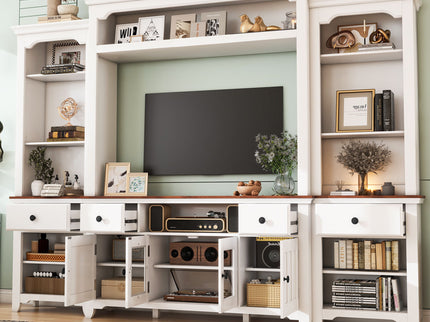 Extra Large TV Stand, Entertainment Center With Storage Cabinets