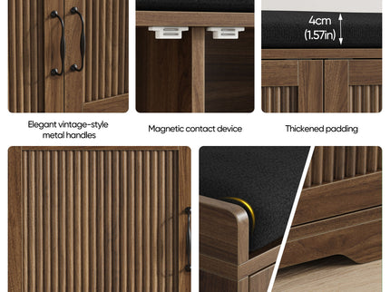 Entryway Shoe Bench With Double Doors