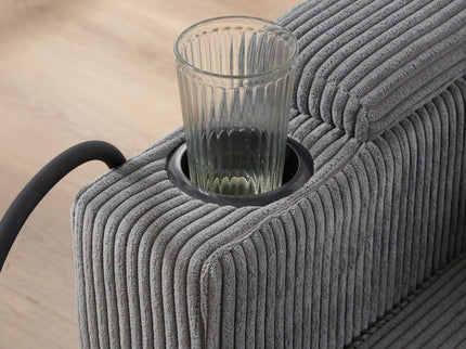 Convertible Chaise Lounge Sofa Chair With USB Ports, Cup Holders, Phone Holder And Storage
