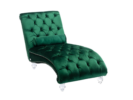 Chaise Lounge Indoor, Button Tufted Upholstered Chaise Lounge Chair With Pillow