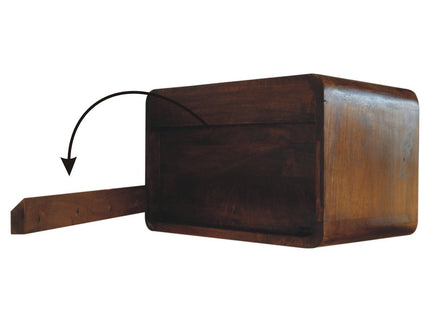 Wall Mounted Open Woven Bedside Table - Chestnut