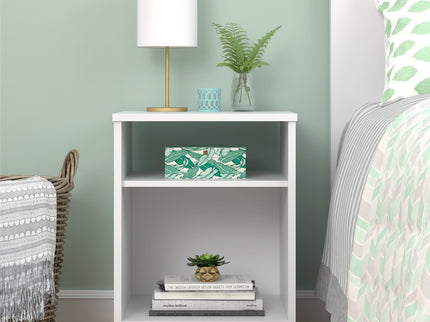 Open Shelf Nightstand - White