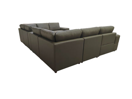 Upholstered Large Arms Sectional With Recliner Seats
