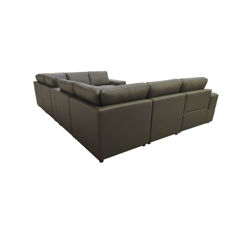 Upholstered Large Arms Sectional With Recliner Seats