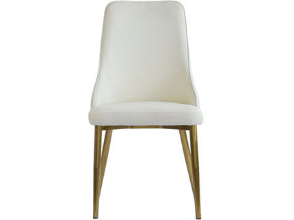 Modern Sponge-Filled Dining Chair, Solid Wood Metal Legs, Suitable For Restaurants, Living Rooms And Rooms (Set of 2) - White
