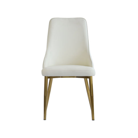 Modern Sponge-Filled Dining Chair, Solid Wood Metal Legs, Suitable For Restaurants, Living Rooms And Rooms (Set of 2) - White