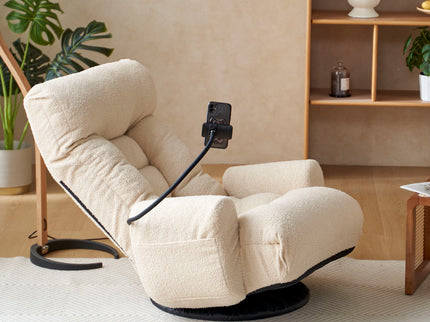 Adjustable Swivel Lounge Chair With 360 Degree Rotating Seat And Headrest Support