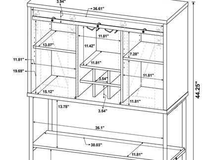 Hovander - Sliding Door Bar Cabinet - Gray
