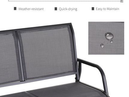 Outsunny - 2 Person Outdoor Glider Bench, Patio Double Swing Rocking Chair Loveseat With Powder Coated Steel Frame For Backyard Garden Porch - Gray