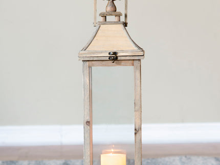 Candle Lantern Decorative, Hurricane Lantern Holder Decor For Indoor Outdoor, Home Garden Wedding - Ivory