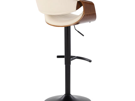 Symphony - Mid Century Modern Adjustable Barstool With Swivel With Rounded T Footrest (Set of 2)