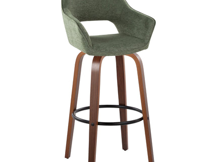 Mustang - Contemporary Fixed Height Barstool With Swivel & Round Footrest (Set of 2)