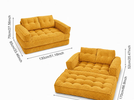 2 Seater Modular Corduroy Sofa With Chaise Lounge For Living Room
