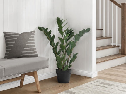 29" Tall, Artificial Plant, Zz Tree, Indoor, Faux, Fake, Floor, Greenery, Potted, Real Touch, Decorative - Green / Black