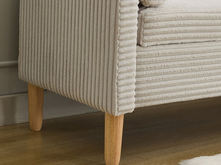Upholstered Corduroy Flip Top Storage Bench For Living Room