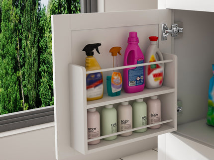 43" Bathroom Vanity, Multi Functional Cabinet With Doors And Drawer - White
