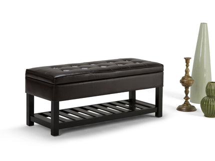 Cosmopolitan - Storage Ottoman Bench With Open Bottom - Tanners Brown