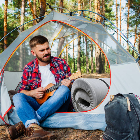 Memory Foam Camping Mattress Foldable, Portable With Water Resistant Cover - Gray