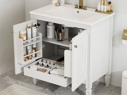 Bathroom Vanity With Sink With 2 Doors And Adjustable Shelf