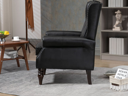 Modern Accent Armchair With Sturdy Wood Legs
