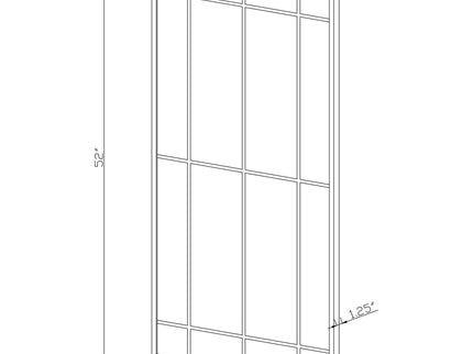 Harvik - Window Pane Wall Mirror With Linear Trim - Black