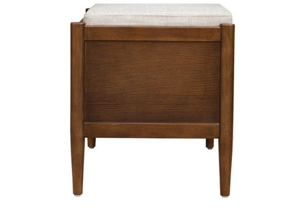 Accent Bench With Storage, Upholstered Cushion - Walnut Brown