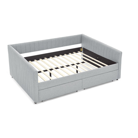Upholstered Queen Daybed With 2 Drawers