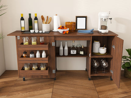 Foldable Sewing Table With Locking Casters