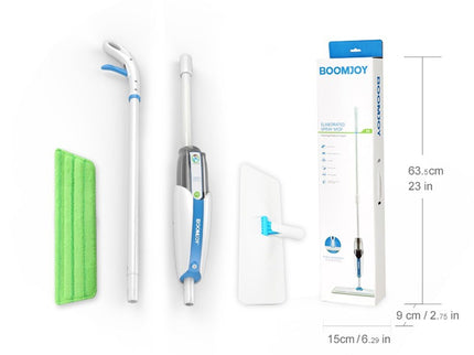 Superfine Fiber Washable Mat Spray Mop With 300Ml Reusable Bottle For Various Floors - Blue
