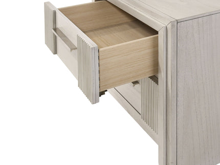 2 Drawer Nightstand With Bar Handle - Antique White