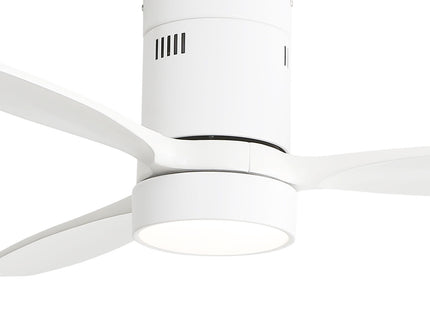 Indoor / Outdoor Ceiling Fan With Blades, Reversible DC Motor, Remote Controlled LED Light - White