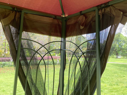 13 0 Outdoor Patio Gazebo Canopy Tent With Ventilated Double Roof And Mosquito Net (Detachable Mesh Screen On All Sides) Suitable For Lawn Garden Backyard And Deck Top - Brown