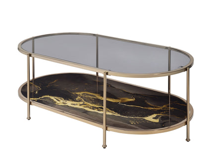Fiorella - Marble Print Glass Table
