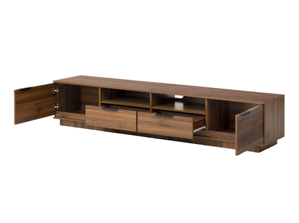 TV Stand, Entertainment Center With Deep Drawers, Cable Management & Soft Closing Hinges