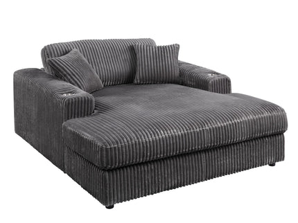 Hilde Chaise - With 2 Pillows - Dark Gray