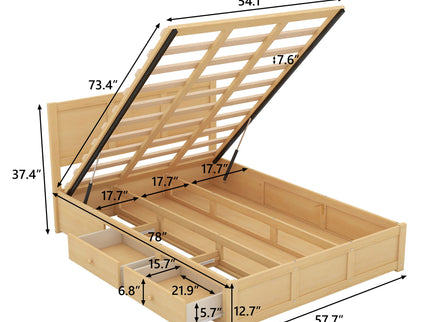 Platform Bed With Underneath Storage And 2 Drawers